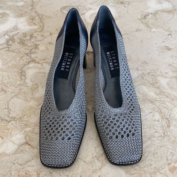 Vintage Stuart Weitzman Square Toe Block Heels - Picture 2 of 14